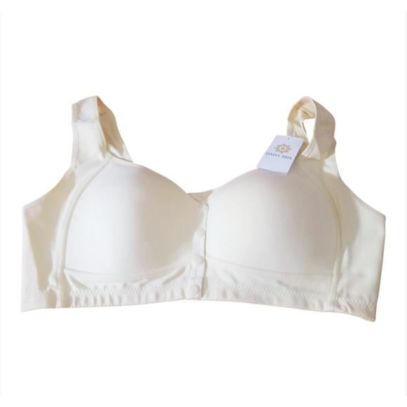 Daisy Bra Two Snap Front Wire Free Full Coverage Womens Padded Bras Size 4XL - Picture 1 of 6